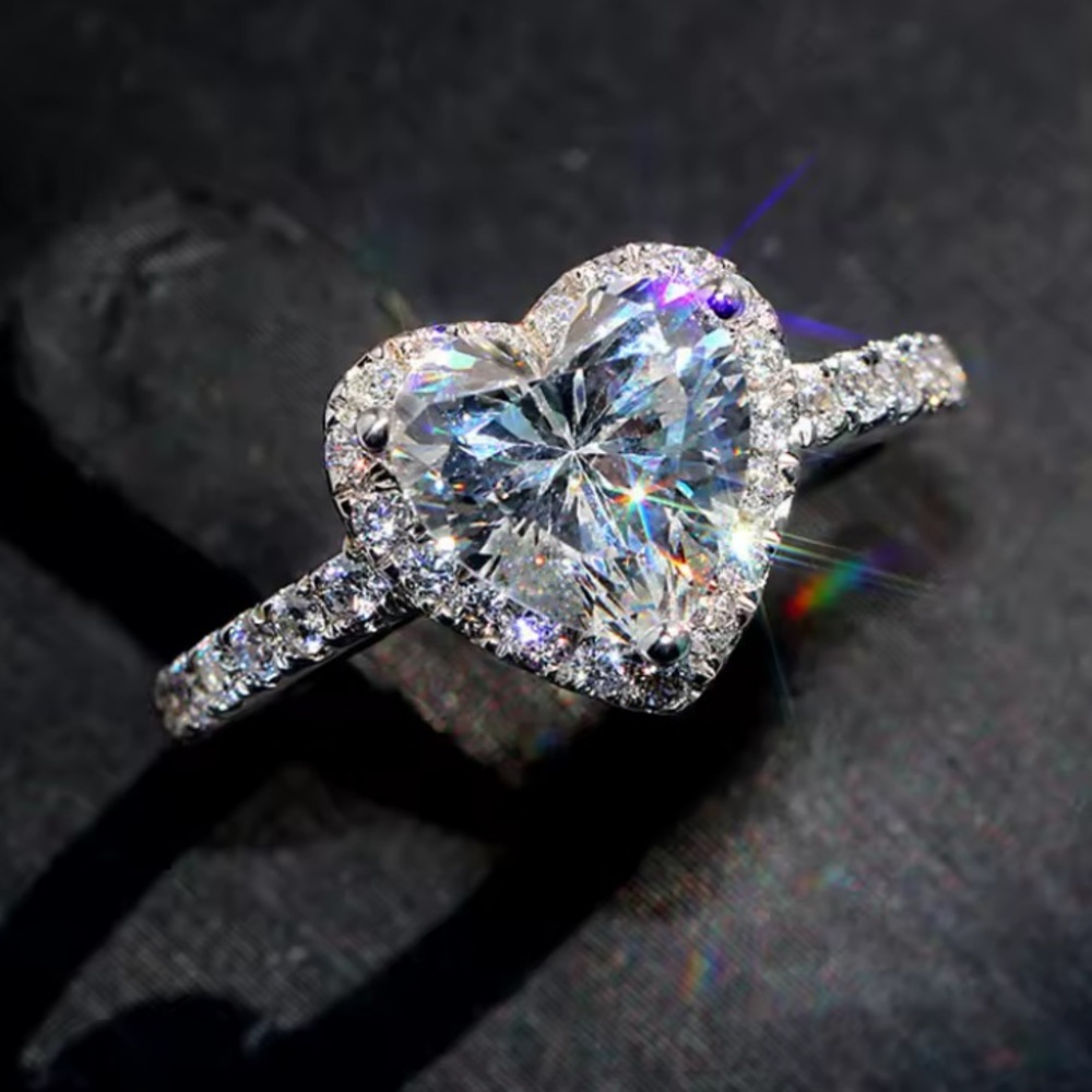 Heart-Shaped Silver Ring size 7